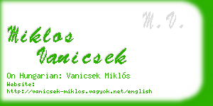 miklos vanicsek business card