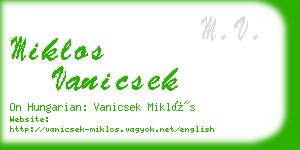 miklos vanicsek business card